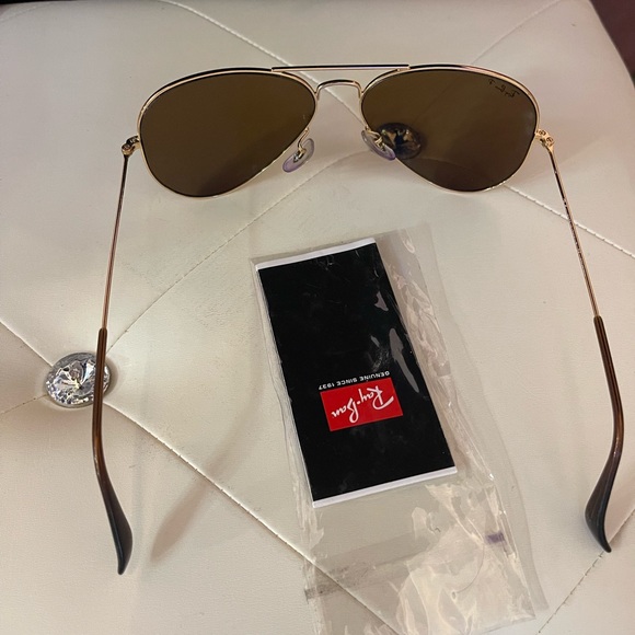🍉SALE PRICE 🍉 Ray Ban Polarized Brown Aviator Classic B-15 Sunglasses - Picture 15 of 17